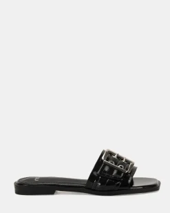 ZENDIT Black Patent Sandals