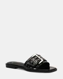 ZENDIT Black Patent Sandals