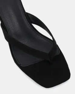 ZEPHRIN Black Suede Low Heels