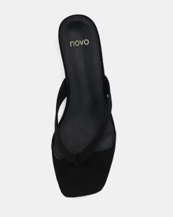ZEPHRIN Black Suede Low Heels