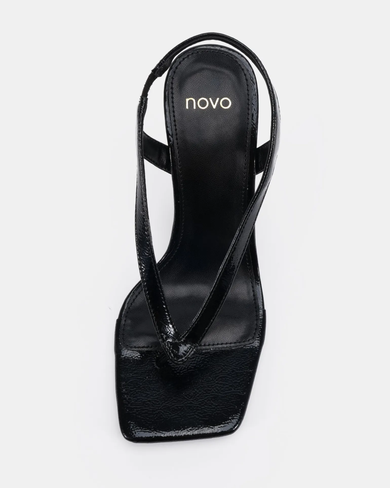 ZIELONA BLACK CRINKLE PATENT High Heels