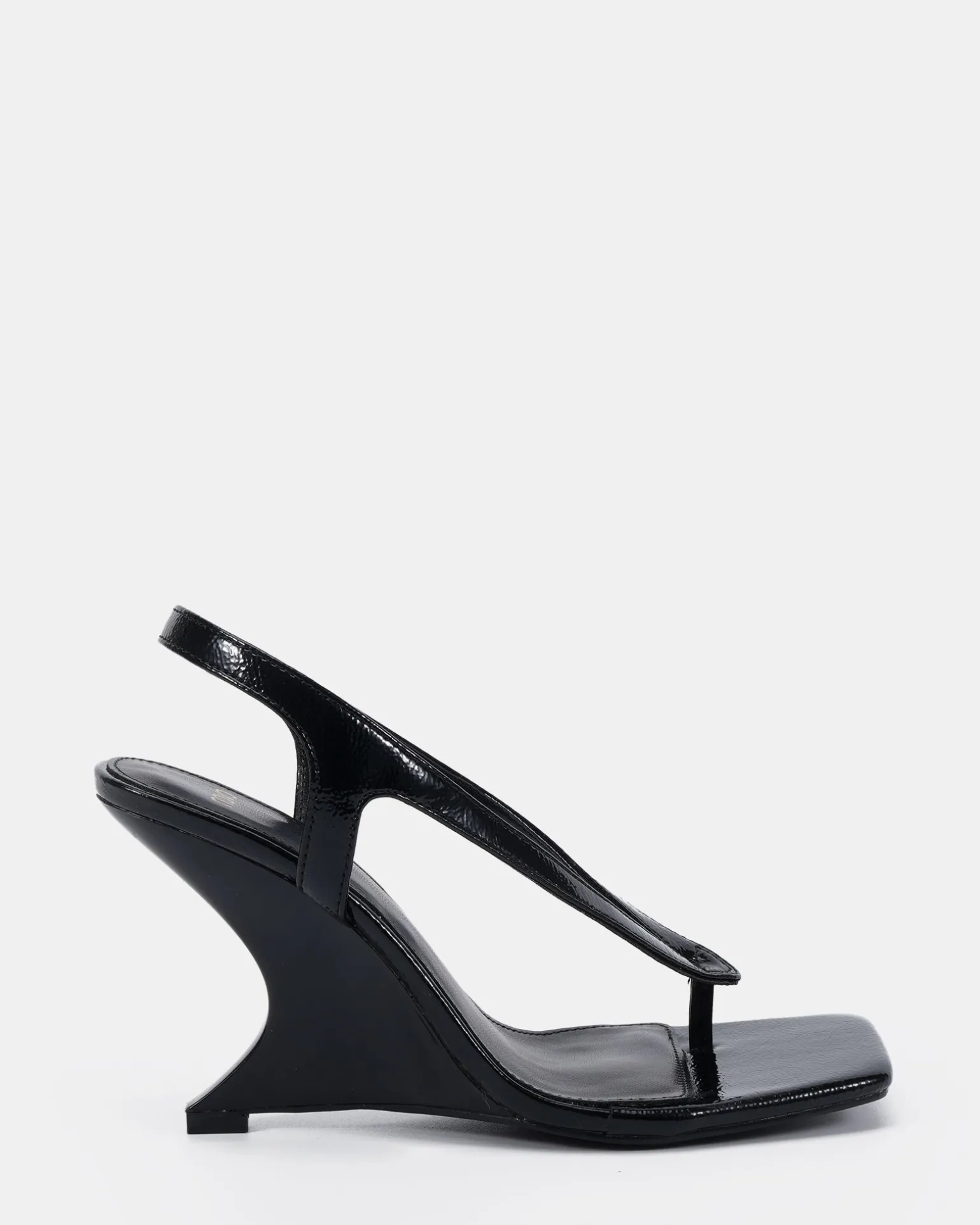 ZIELONA BLACK CRINKLE PATENT High Heels