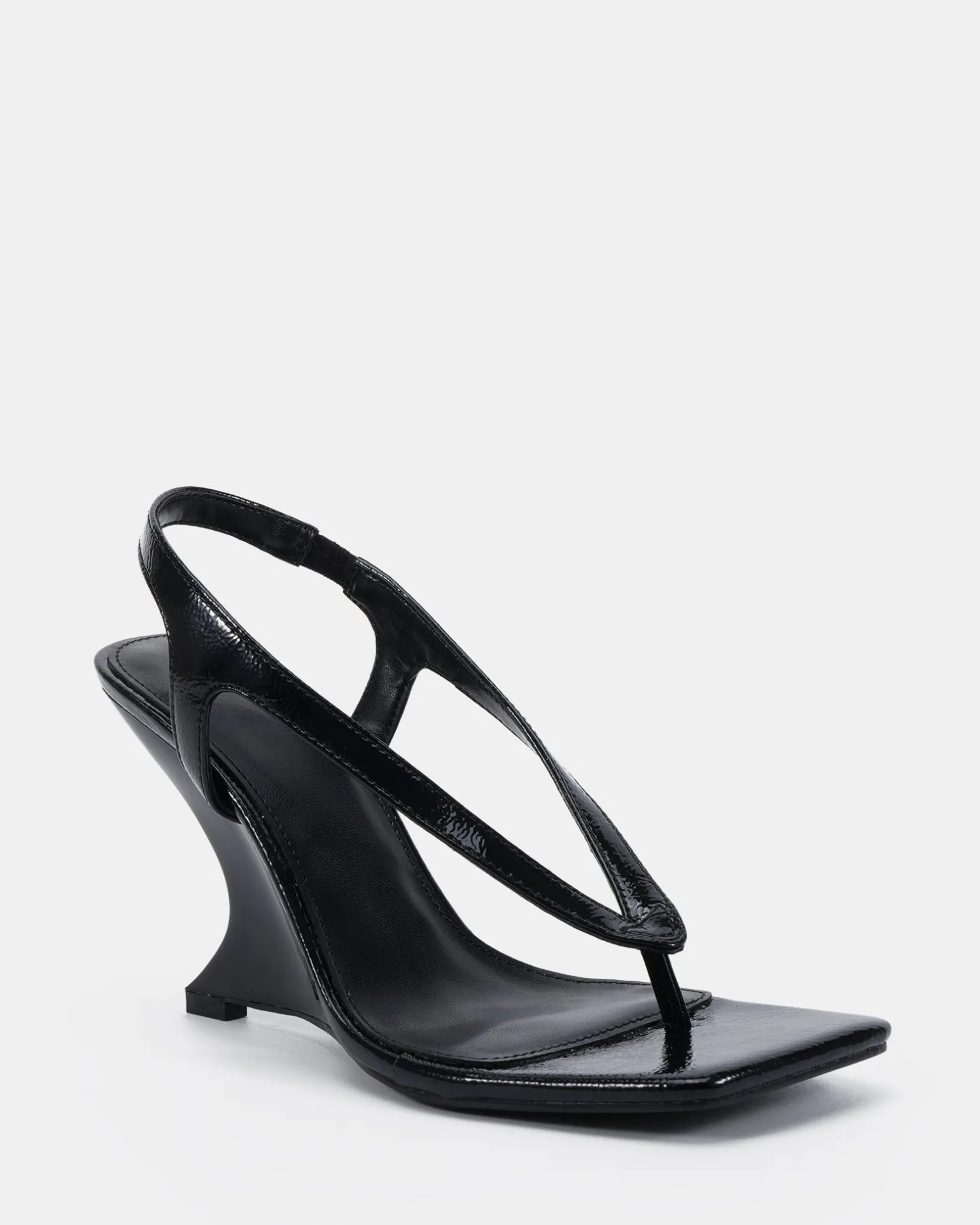 ZIELONA BLACK CRINKLE PATENT High Heels