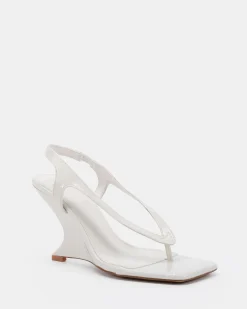 ZIELONA WHITE CRINKLE PATENT High Heels