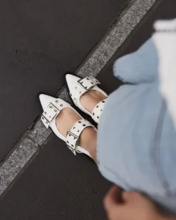ZIMBI White Patent Slip Ons