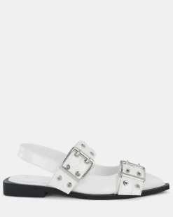 ZIMBI White Patent Slip Ons