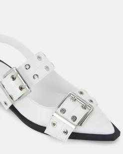 ZIMBI White Patent Slip Ons