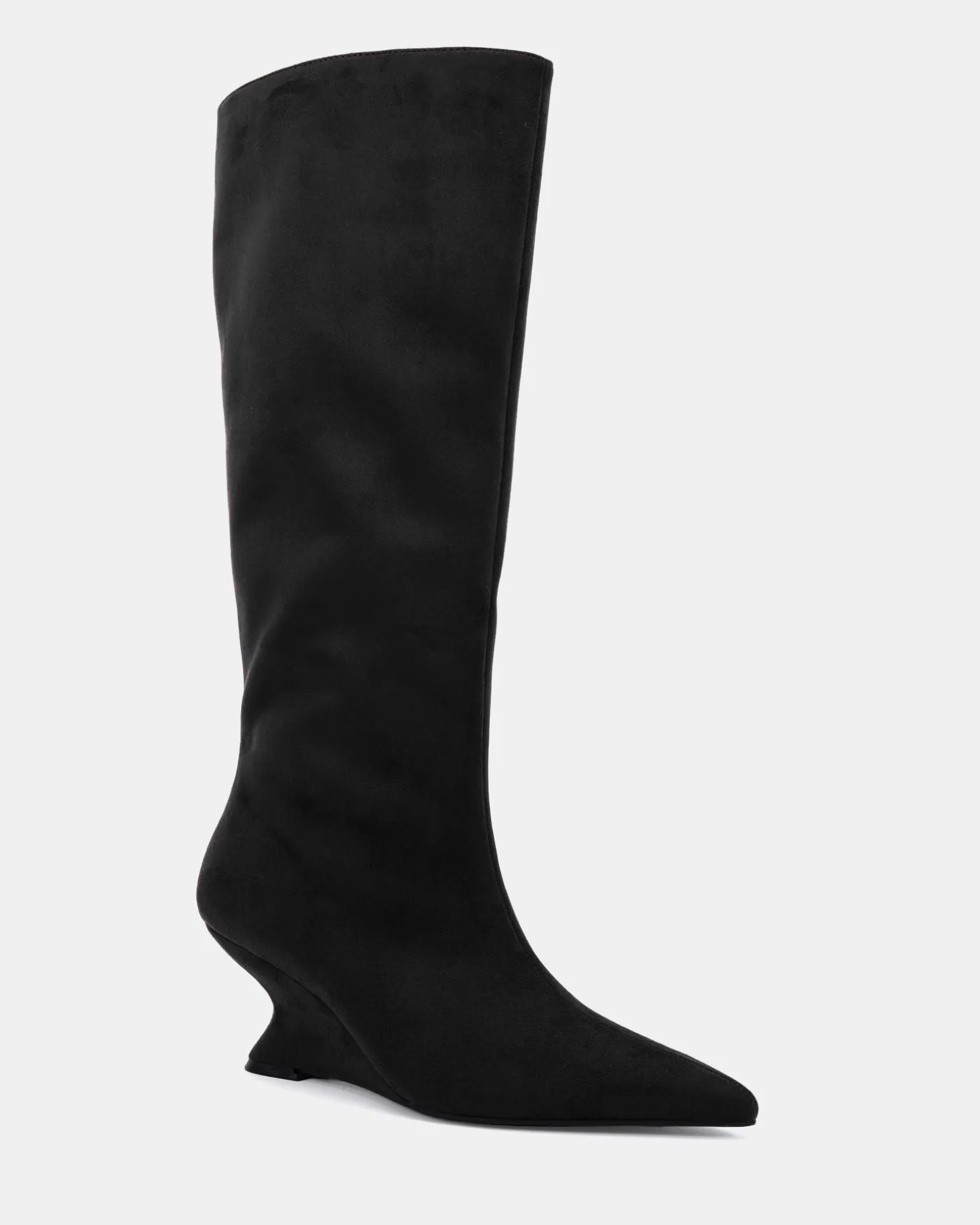 ZIRCON Black Suede Long Boots