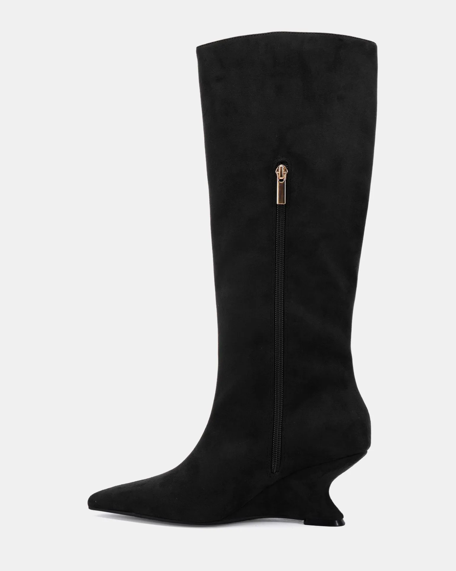 ZIRCON Black Suede Long Boots