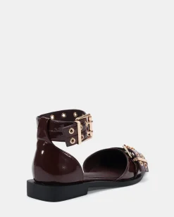 ZLOAN ESPRESSO PATENT Ballet Flats