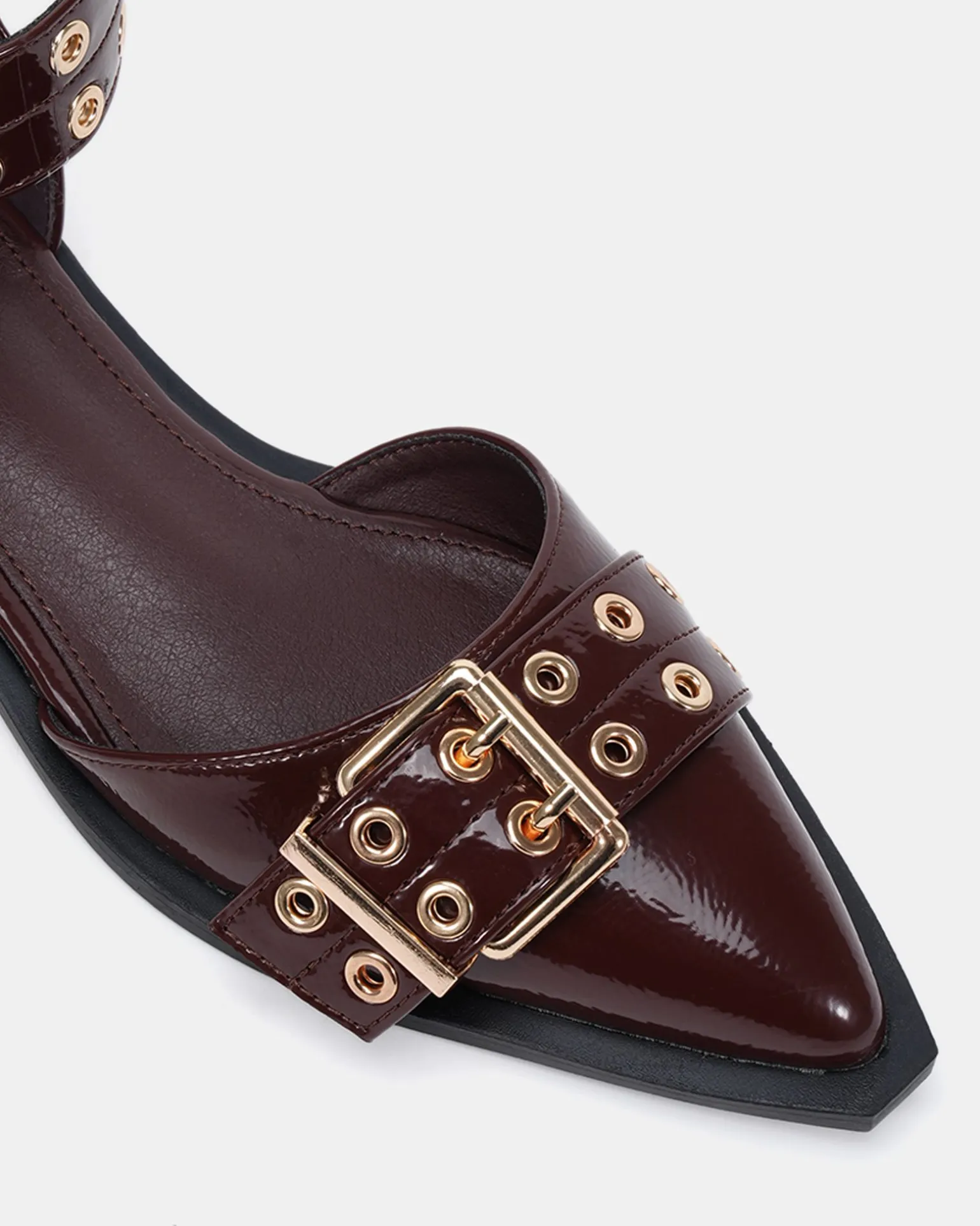 ZLOAN ESPRESSO PATENT Ballet Flats
