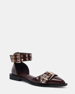 ZLOAN ESPRESSO PATENT Ballet Flats