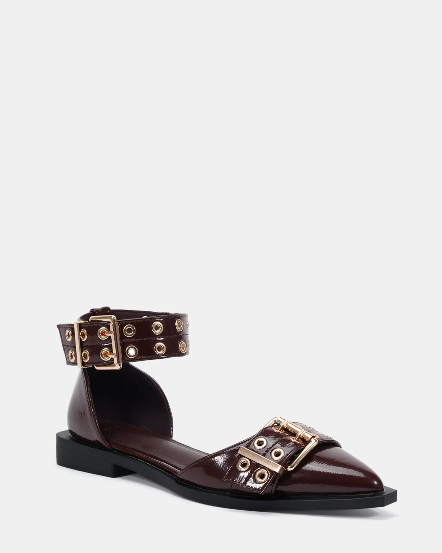 ZLOAN ESPRESSO PATENT Ballet Flats