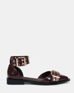 ZLOAN ESPRESSO PATENT Ballet Flats