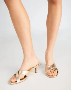 ZONA Gold Smooth Mules