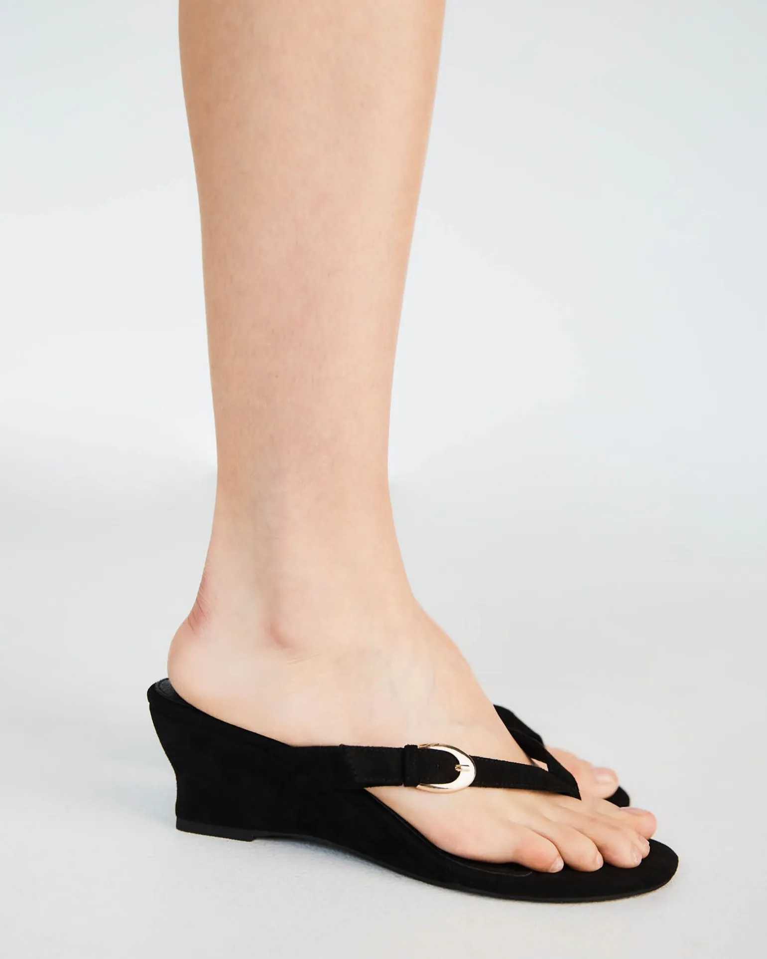 ZOPE Black Suede Wedge Heels