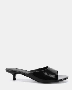 ZORI Black Patent Mules