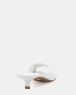 ZORI White Patent Mules