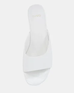 ZORI White Patent Mules
