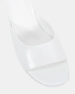 ZORI White Patent Mules