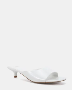 ZORI White Patent Mules