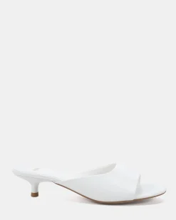 ZORI White Patent Mules