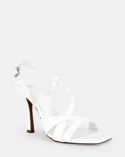 ZOZEY WHITE Open Toe Heels