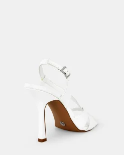 ZOZEY WHITE Open Toe Heels