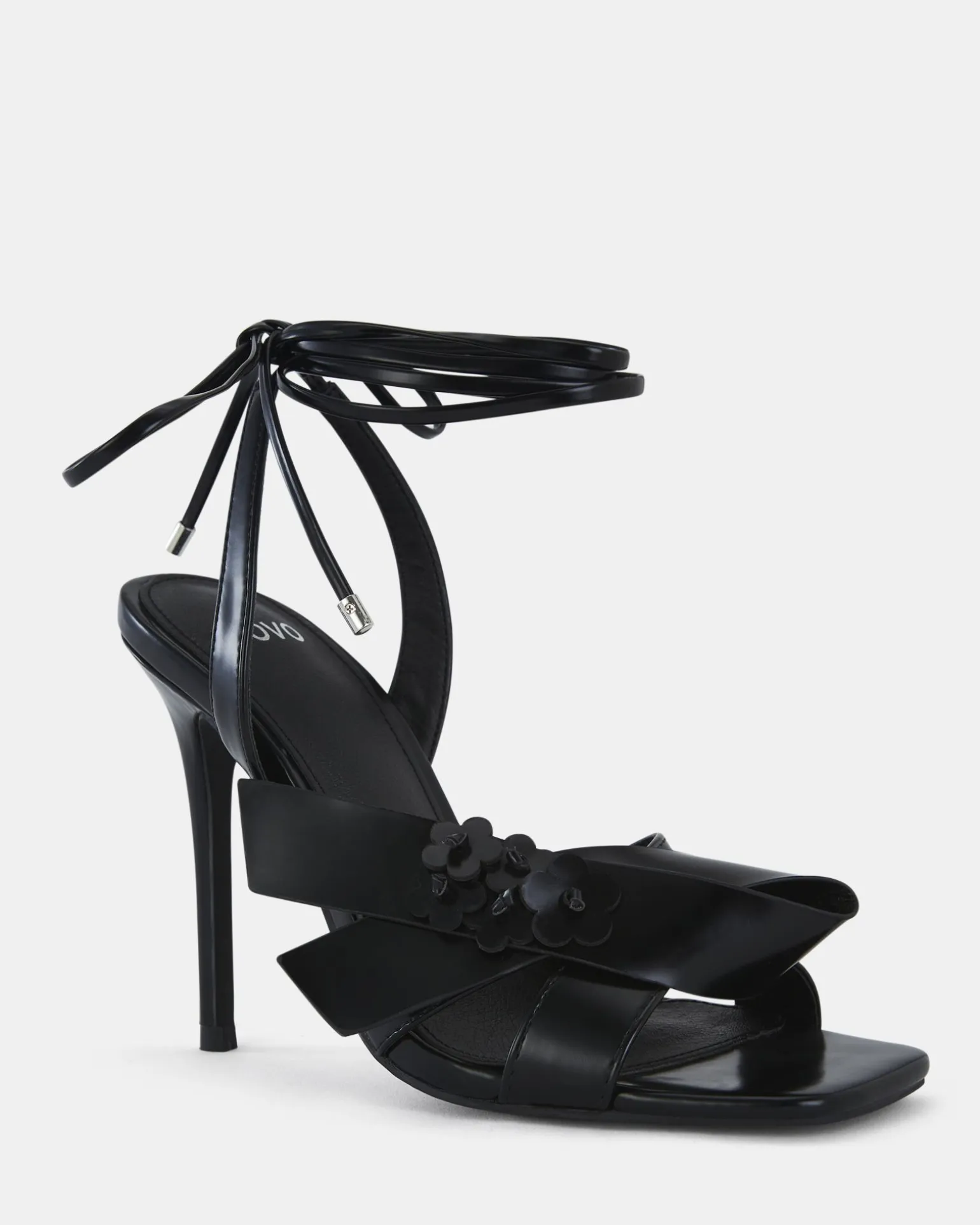 ZPACEY BLACK Open Toe Heels